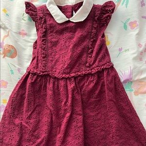 Janie and Jack Maroon Toddler Girl Dress